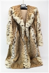 Womens Lynx Long Pointed Collar Fur Coat