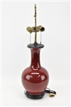 Asian Style Oxblood Red Porcelain Vase Table Lamp