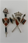 Victorian Scottish Silver Agate Crown Shield Pin