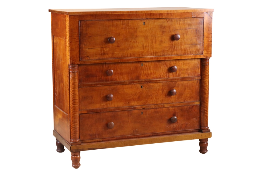 Empire Figured Maple Chest of Drawers