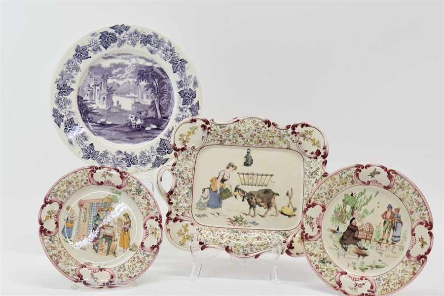 Group of English Transferware Plates and Platters