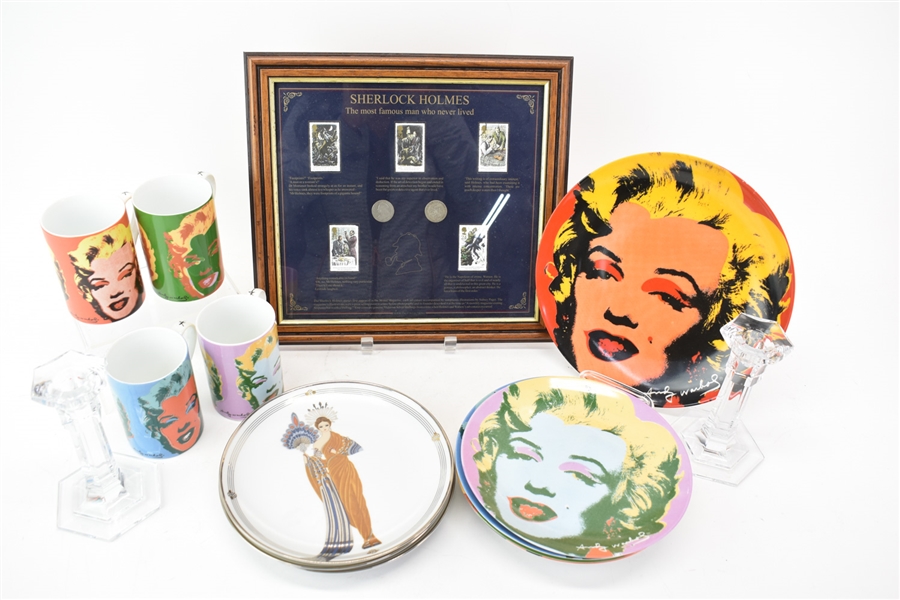 Set of Andy Warhol Marilyn Monroe Plates and Mugs