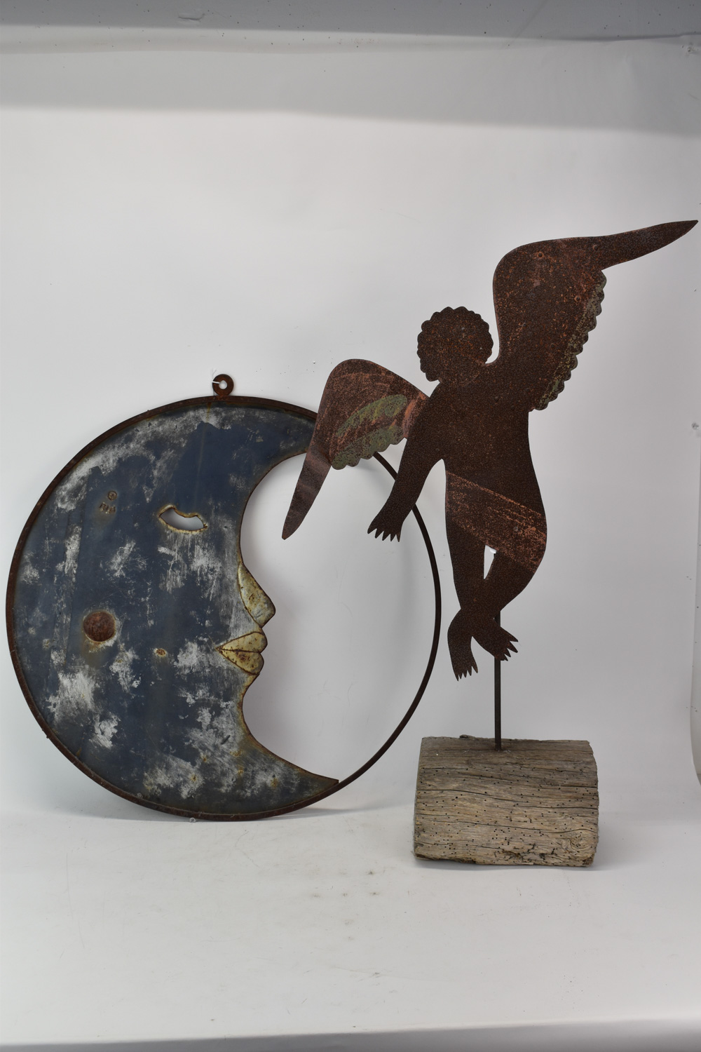 Lot Detail - Vintage Folk Art Style Metalwork Flying Angel