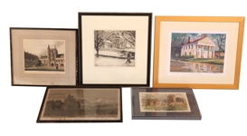 Group of Five Architectural Prints