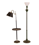 Two Painted Tole Floor Lamps
