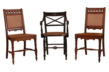 Pair of Victorian Walnut Caned Seat Side Chairs
