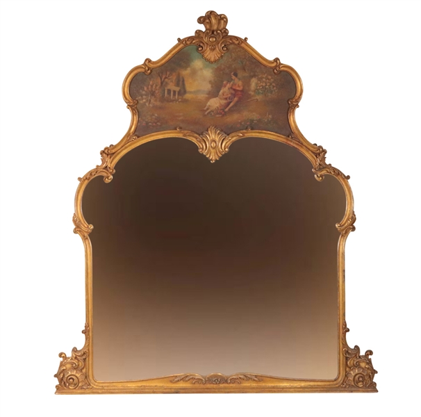 Neoclassical Style Giltwood Trumeau Mirror