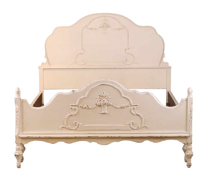 Neoclassical Style White Painted Bedstead