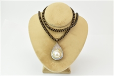 Stephen Dweck Blistered Pearl Box Chain Necklace