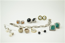 Group of Assorted Ladies Sterling Silver Jewelry