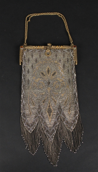 Victorian Long Beaded and Tasseled Purse