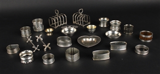 Eight Vintage Sterling Silver Napkin Rings