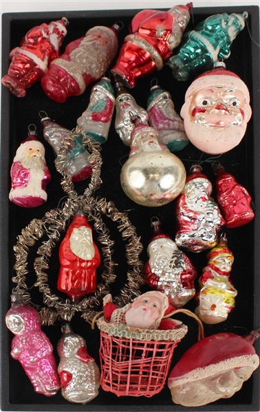 Assorted Vintage Santa Christmas Ornaments