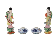 Group of Four Chinese Porcelain Table Articles
