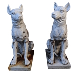 Pair of White-Painted Cast Iron Great Danes