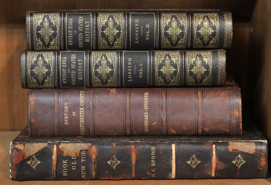 Four Leather Bound History Books