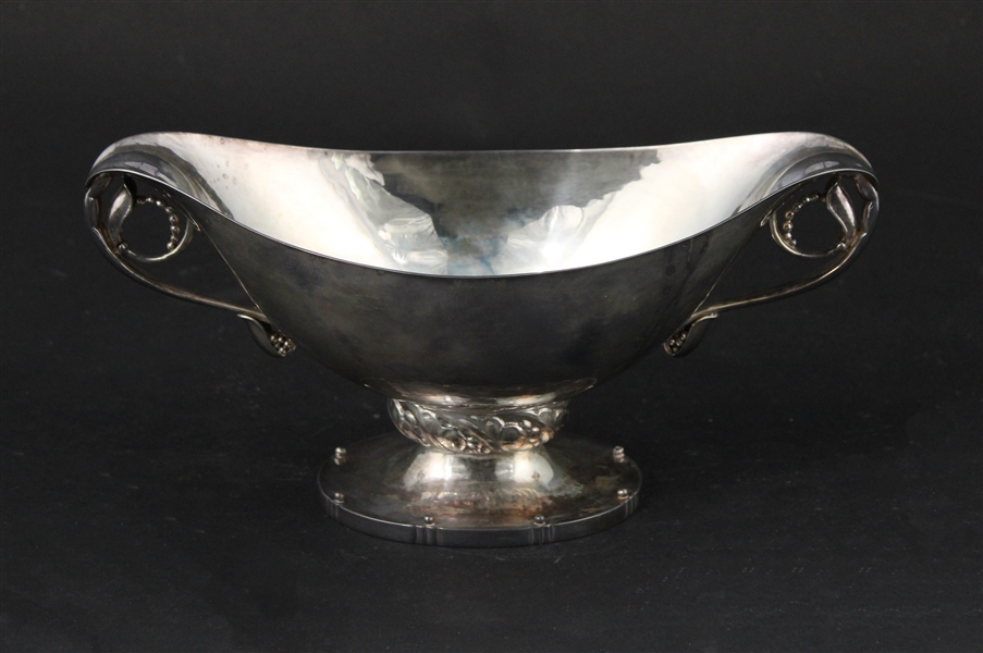 Large Georg Jensen Sterling Silver Footed Dish
