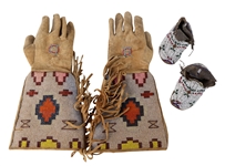 Native American Gloves and Childs Moccasins 