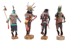 Four Painted and Carved Kachina Dolls