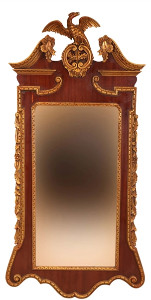 Chippendale Style Mahogany & Parcel-Gilt Mirror