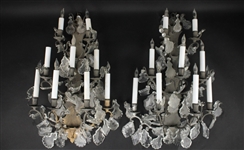 Pair of Louis XV Style Iron & Glass Wall Sconces
