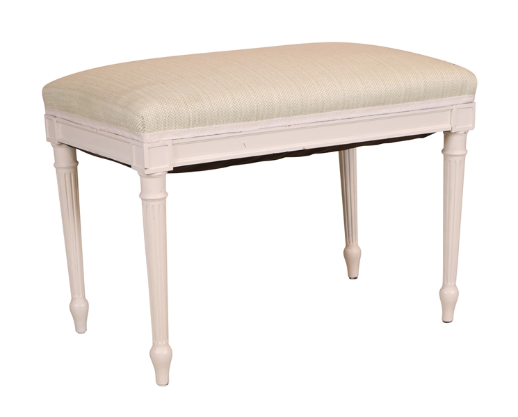 George III Style White Painted Bench