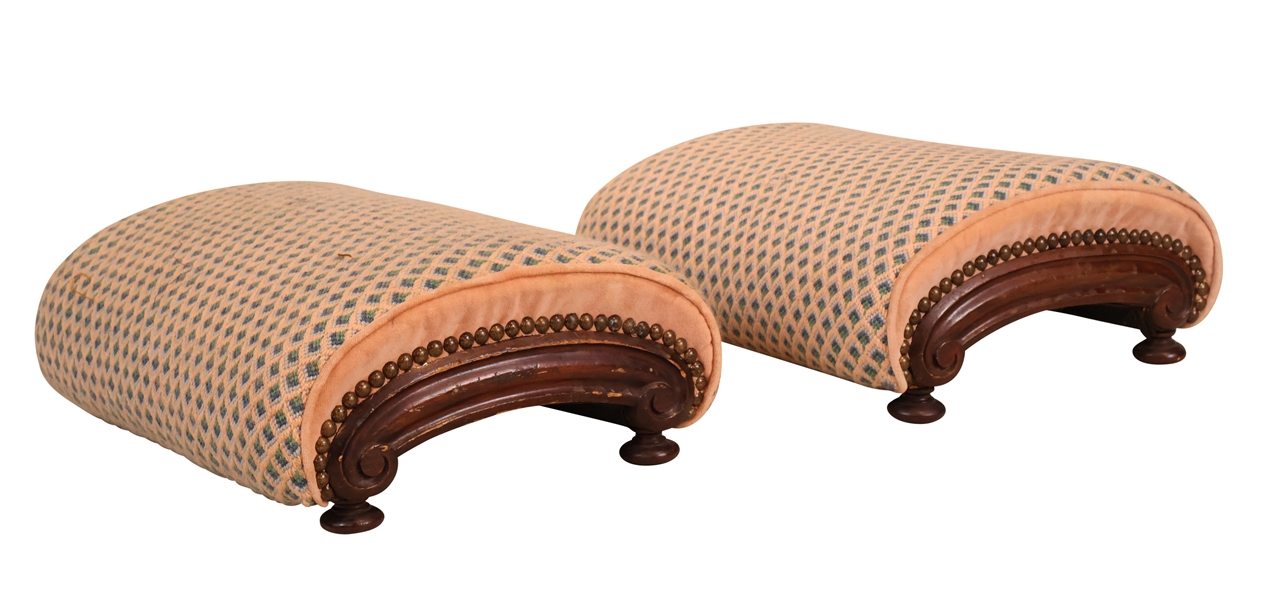 Pair of Victorian Mahogany Footstools