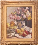 Max Kuehne, Oil on Canvas, Still Life of Flowers
