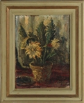 Oil on Canvas, Still Life of Flowers in Pot