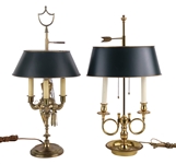 Two Brass Bouillotte Lamps