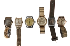 6 Mens Gold Filled Wristwatches