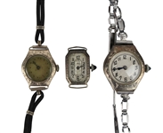 Three Ladies Gold Wristwatches