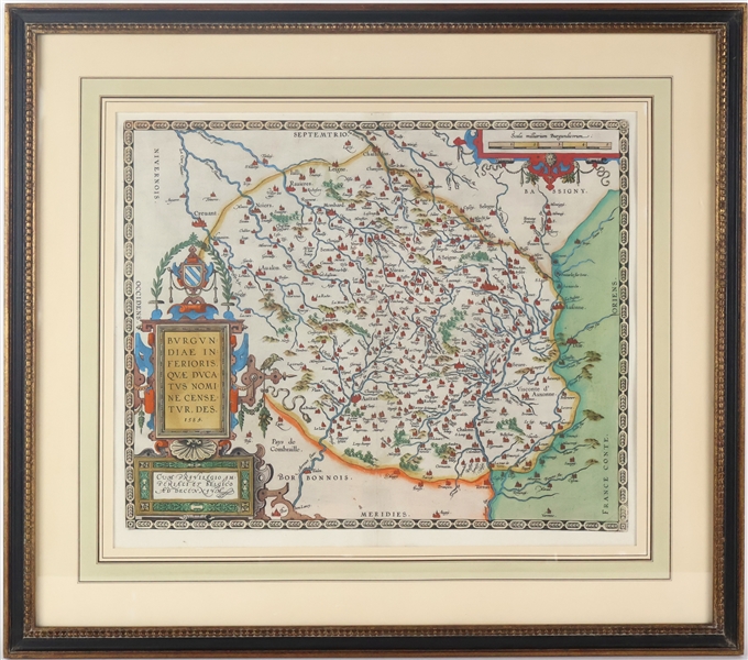 Abraham Ortelius, Map of Burgundy, France