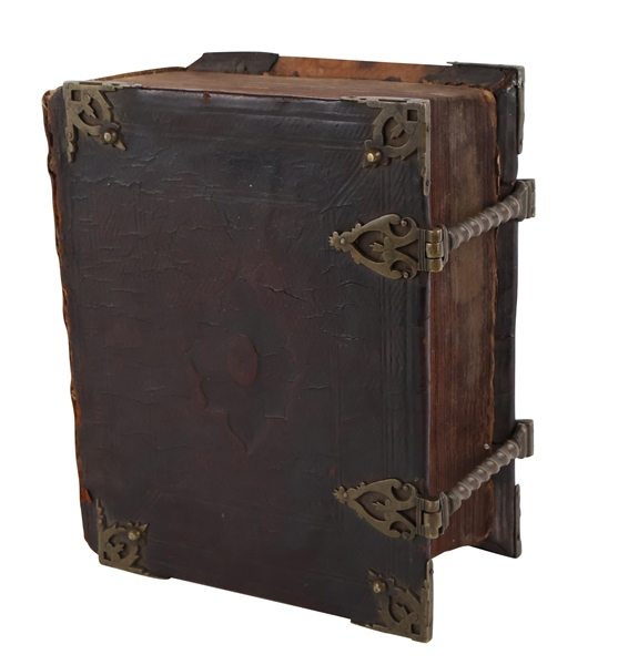 18th C. Dutch Leather and Brass Bound Bible, 1748