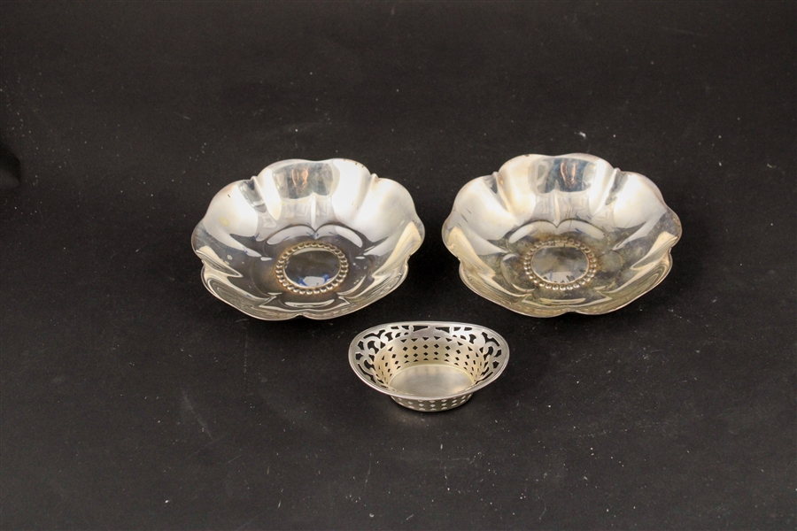 Two Tiffany Sterling Silver Flower Dishes
