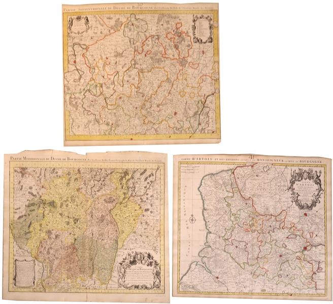 Three Maps of Bourgogne by J. Covens & C. Mortier