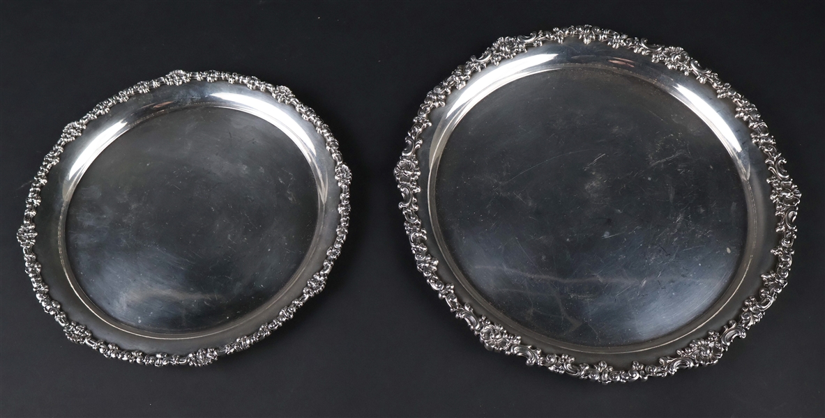 Two Birks Sterling Silver Circular Trays