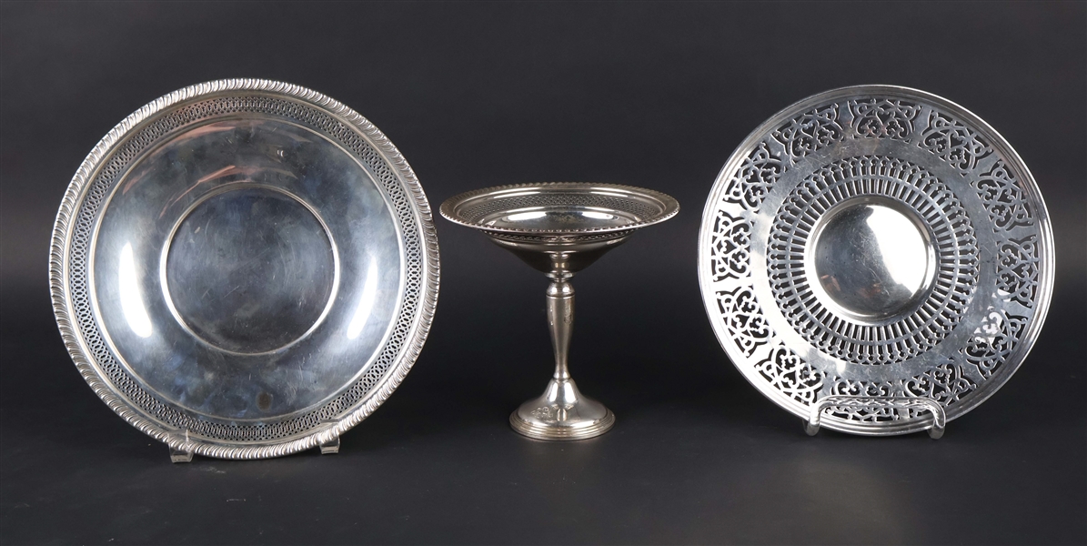 Two Sterling Silver Circular Reticulated Plates