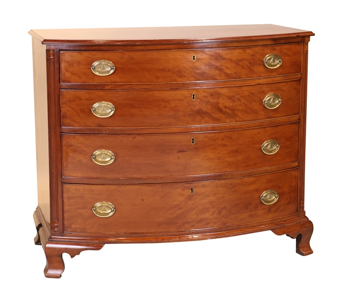 Late Chippendale Bowfront Chest of Drawers