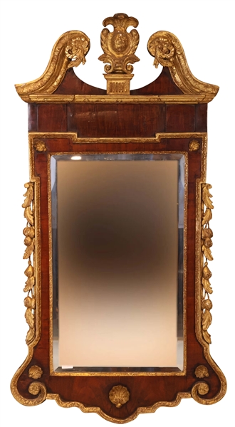 George II Parcel-Gilt Mahogany Mirror