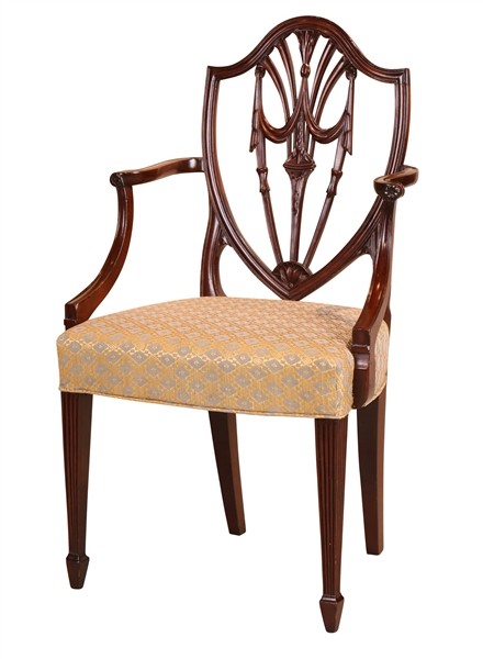 Federal Carved Mahogany Shield Back Armchair