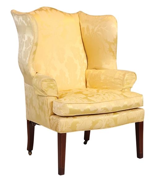 George III Mahogany Serpentine-Front Easy Chair