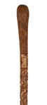 Folk Art Cane with Delicately Carved Imagery