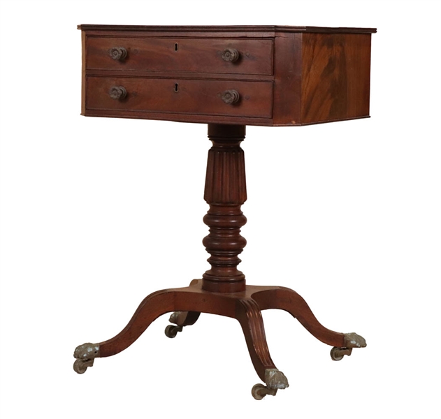 Federal Mahogany Two-Drawer Work Table