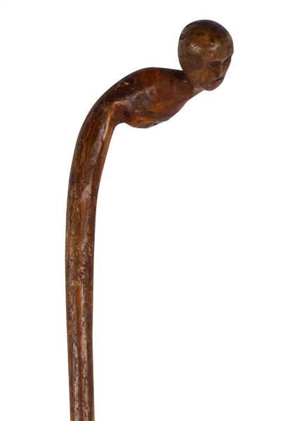 Rustic Hand-Carved Root Cane
