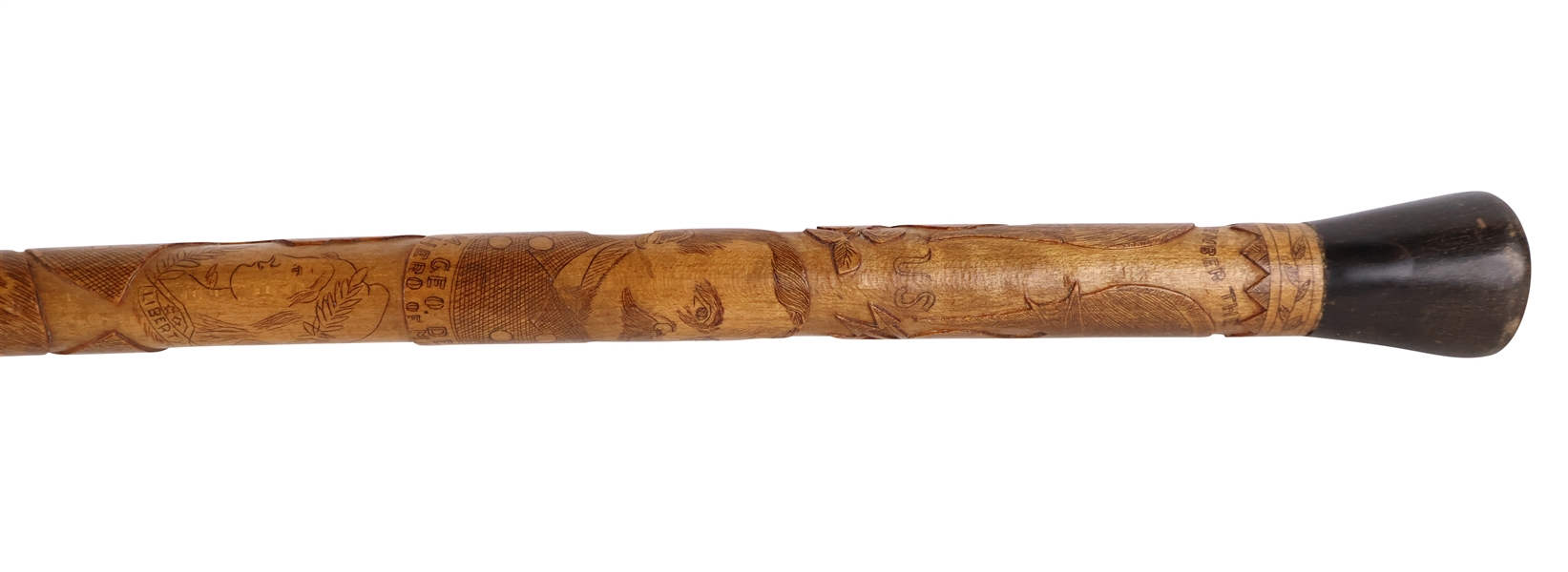 Spanish-American War Cane Carved with Eagle