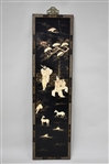 Asian Style Black Lacquered Hanging Wall Panel
